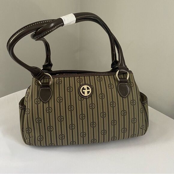 Giani Bernini Stripe Signature Swagger Satchel Bag - Picture 1 of 3
